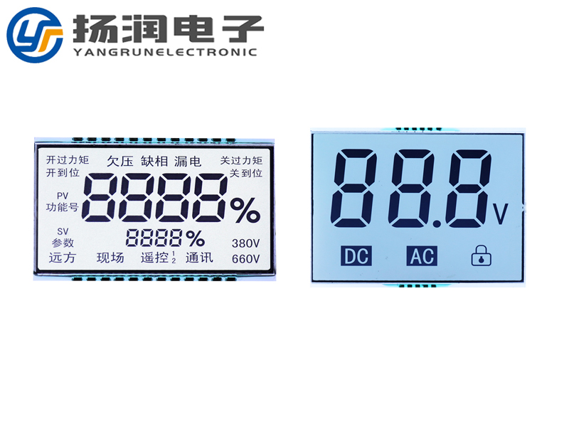 段式液晶屏安裝背光效果